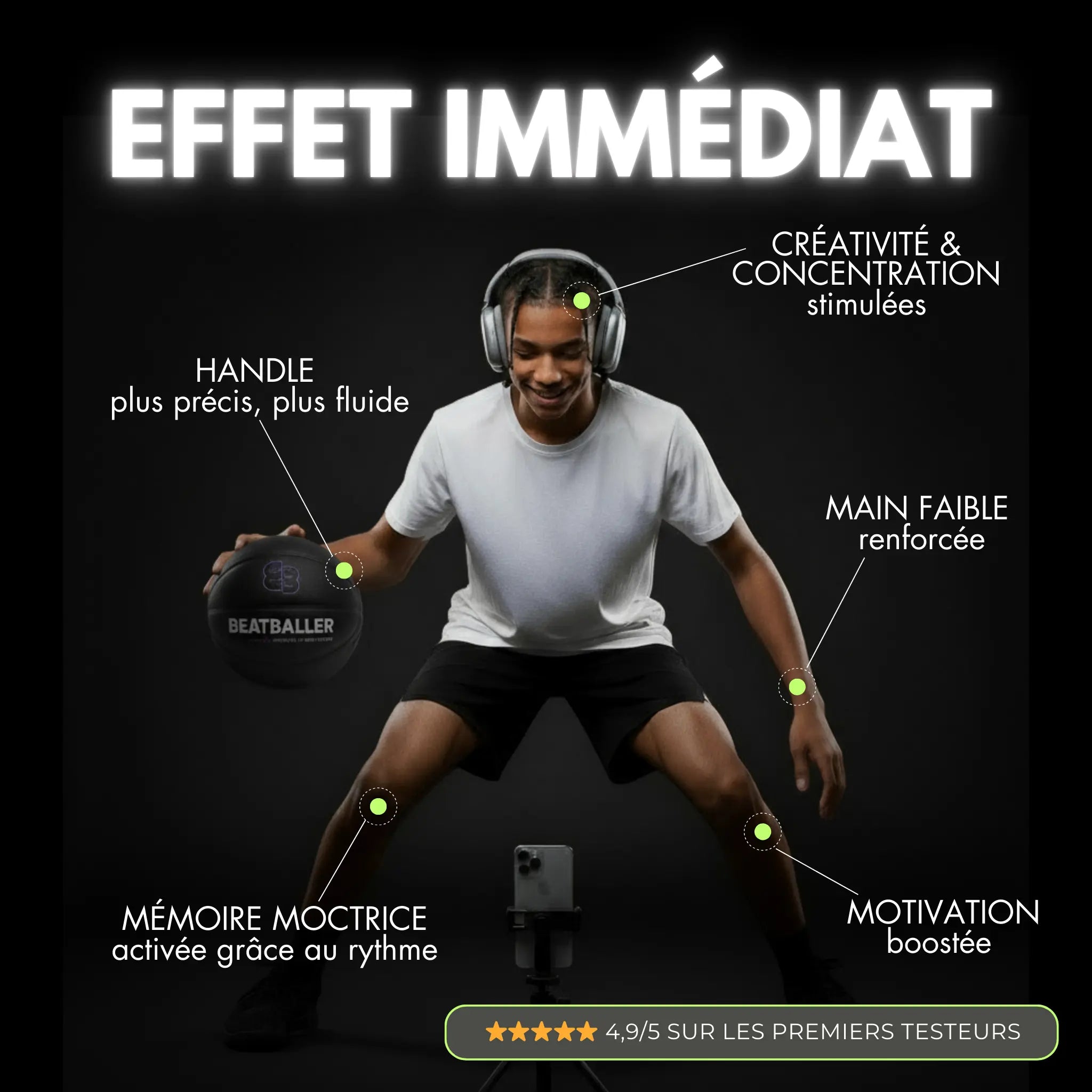 BEATBALLER® TRAINING PACK | Beatball® + App d’entraînement rythmique (sans capteur) BEATBALLER