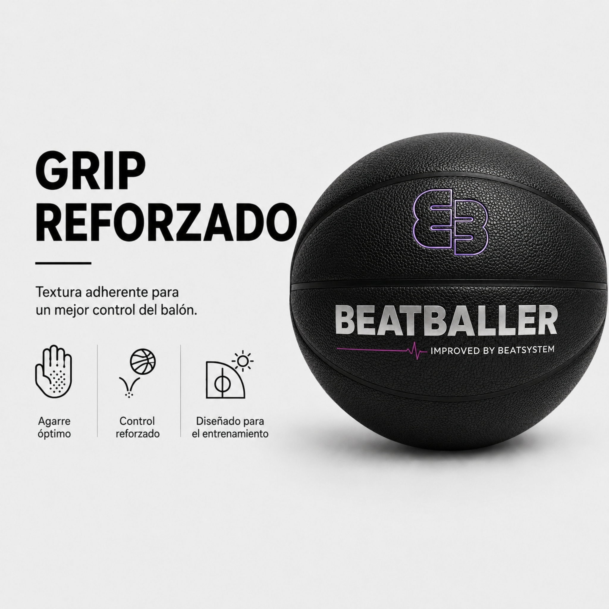Beatball® Grip+ con textura adherente para mejorar el control del balón durante el bote