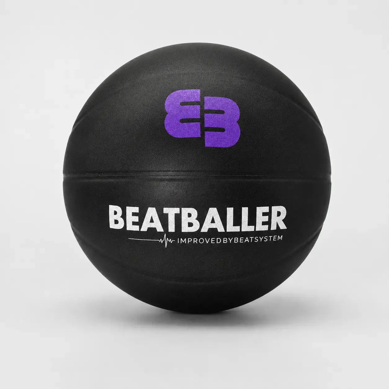 Silent Beatball® noir, ballon d’entraînement silencieux en mousse PU haute densité avec logo Beatballer®.