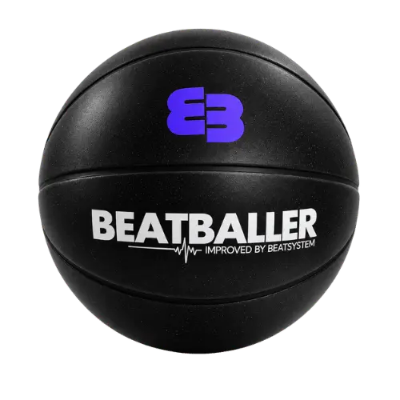 Silent Beatball® 2.0, ballon de basketball silencieux noir en mousse PU haute densité.