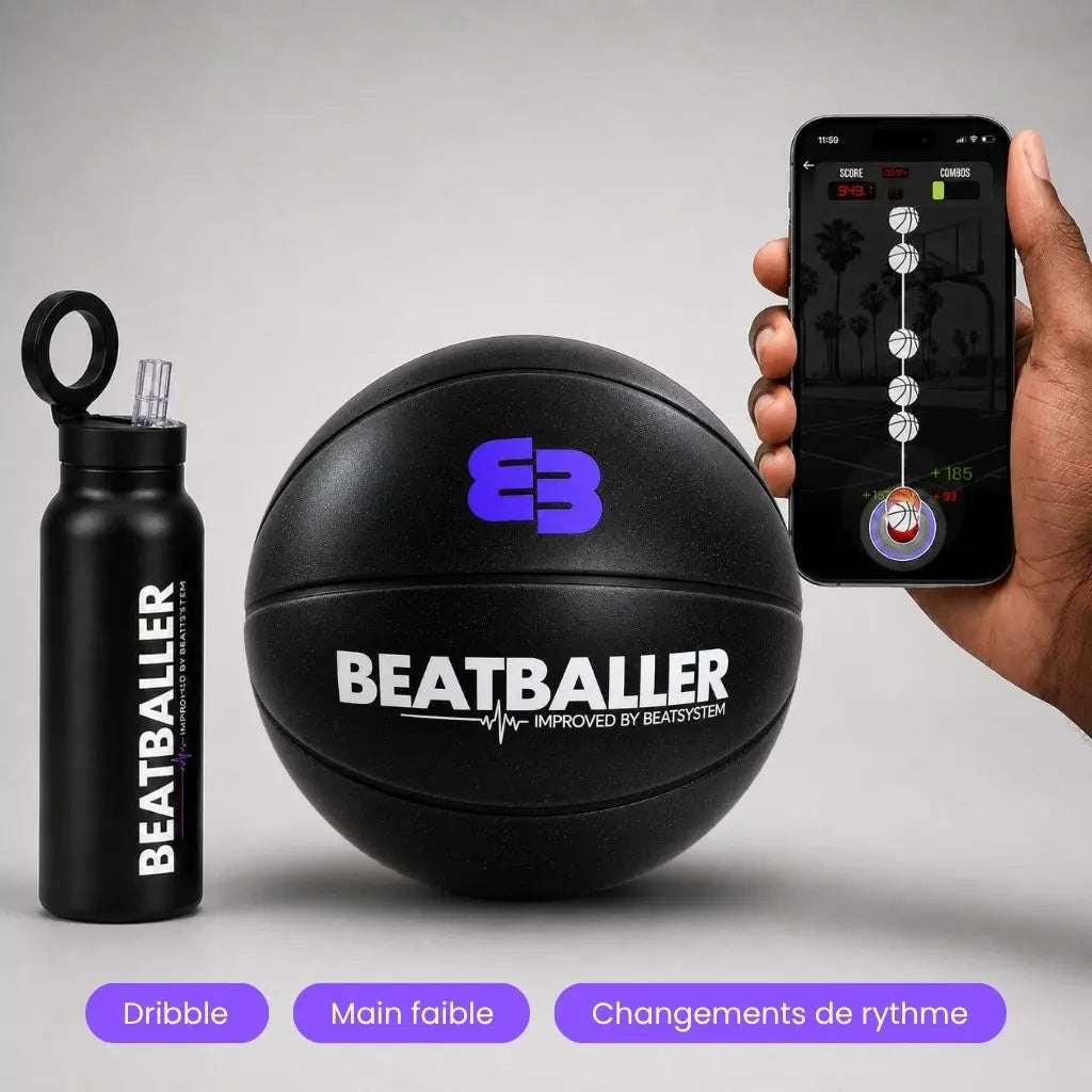 Training Pack Beatballer® avec Silent Beatball® 2.0, gourde isotherme et application de dribble sur smartphone.