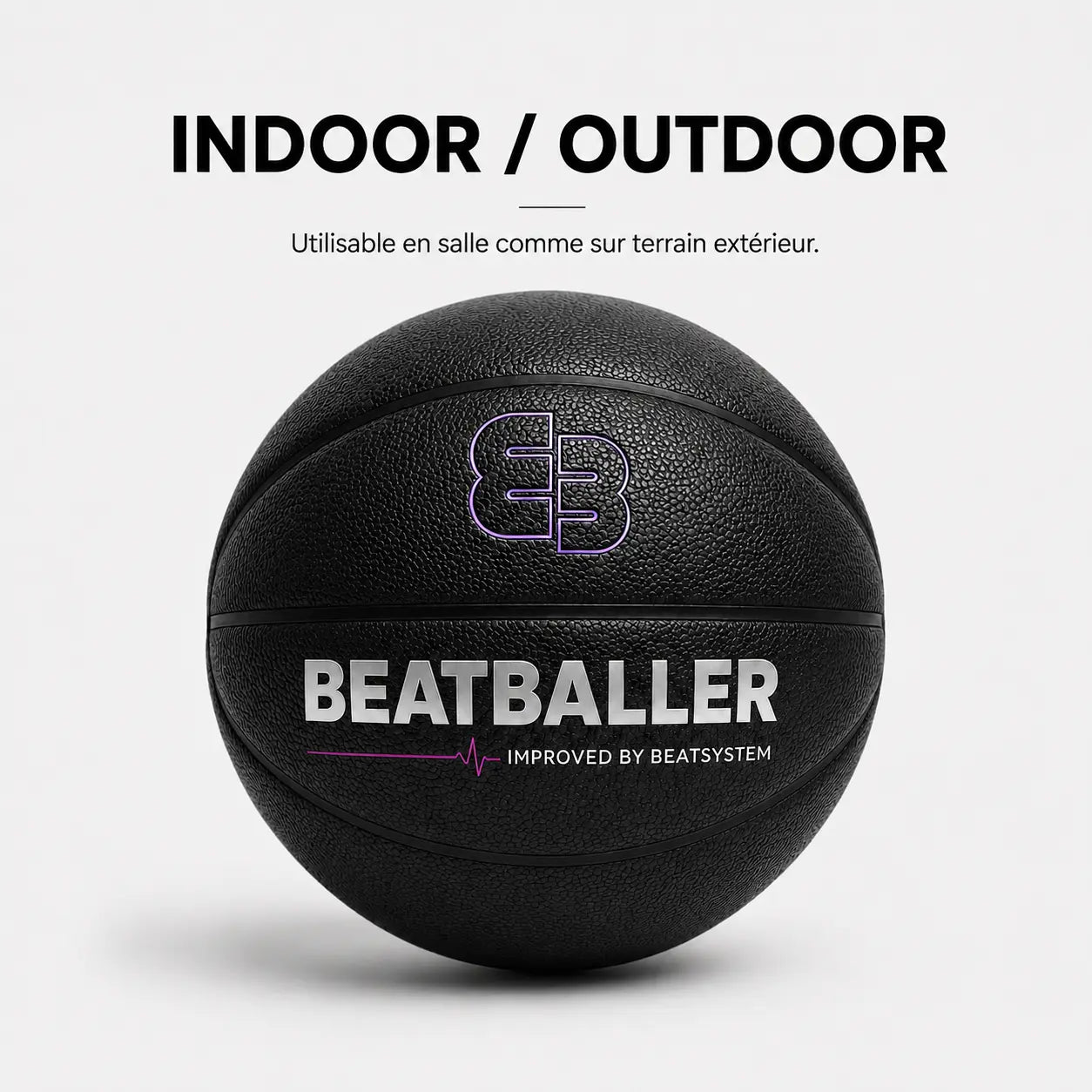 Beatball® Grip+ utilisable en salle comme sur terrain extérieur pour l’entraînement au basket