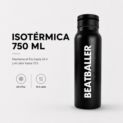 Botella isotérmica Beatballer® de 750 ml que mantiene el frío hasta 24 h y el calor hasta 12 h
