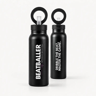 Gourde isotherme Beatballer® noire 750 ml avec design double face et support téléphone magnétique